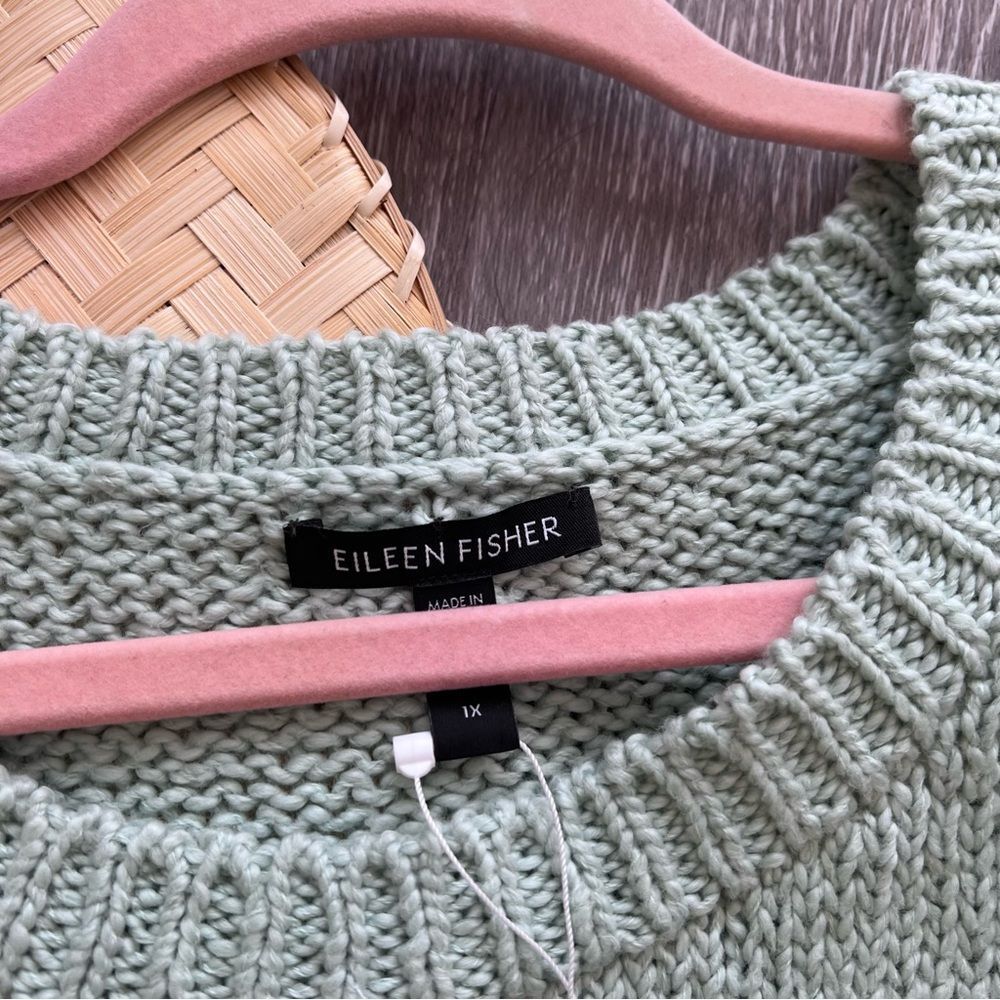 Nwt eileen‎ Fisher Peruvian Organic Cotton Crimp Crew Neck Top plus Size 1x - Picture 4 of 8